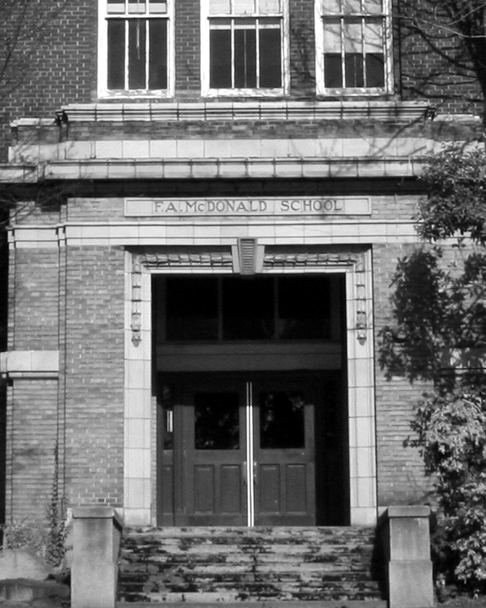 Main entrance of McDonald School.